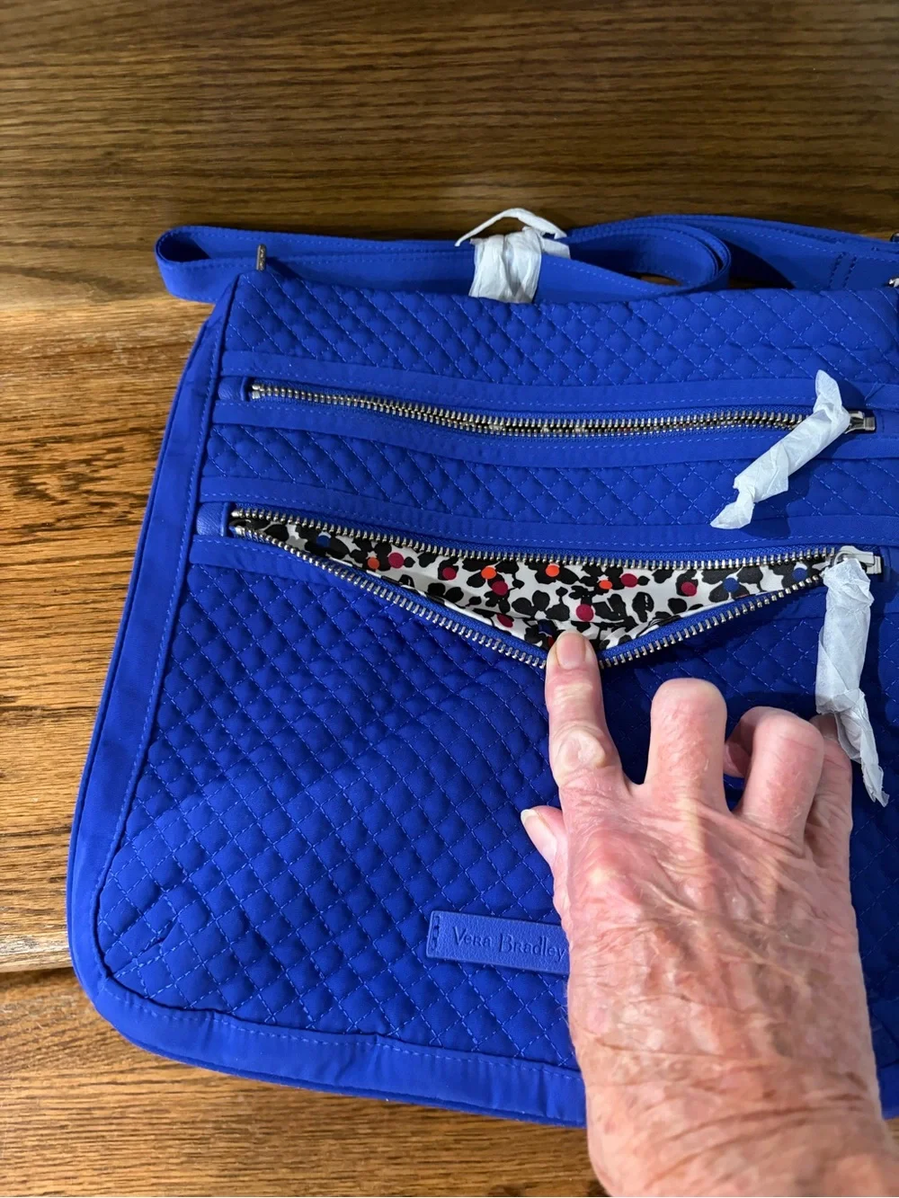 Vera Bradley Quilted Royal Blue Messenger Bag